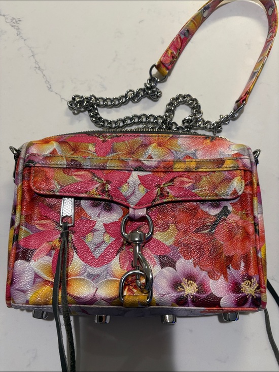 Rebecca Minkoff Handbags - Rebecca Minkoff Floral Leather Mini Crossbody in Pink, Yellow & Purple